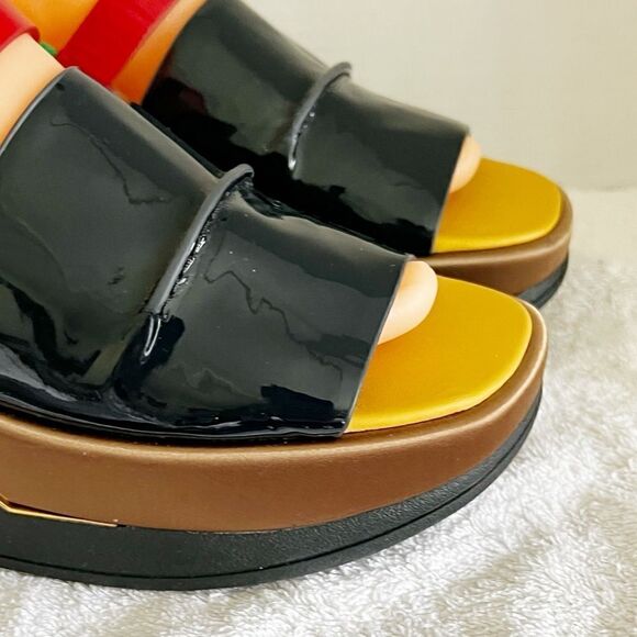 New 4ccccees Free People Eclipse Lay Tri Color Chunky Sandal Sz 37 6.5 Host Pick - Picture 5 of 8
